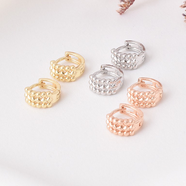 Aretes huggies 7005 (3 pares) dorado