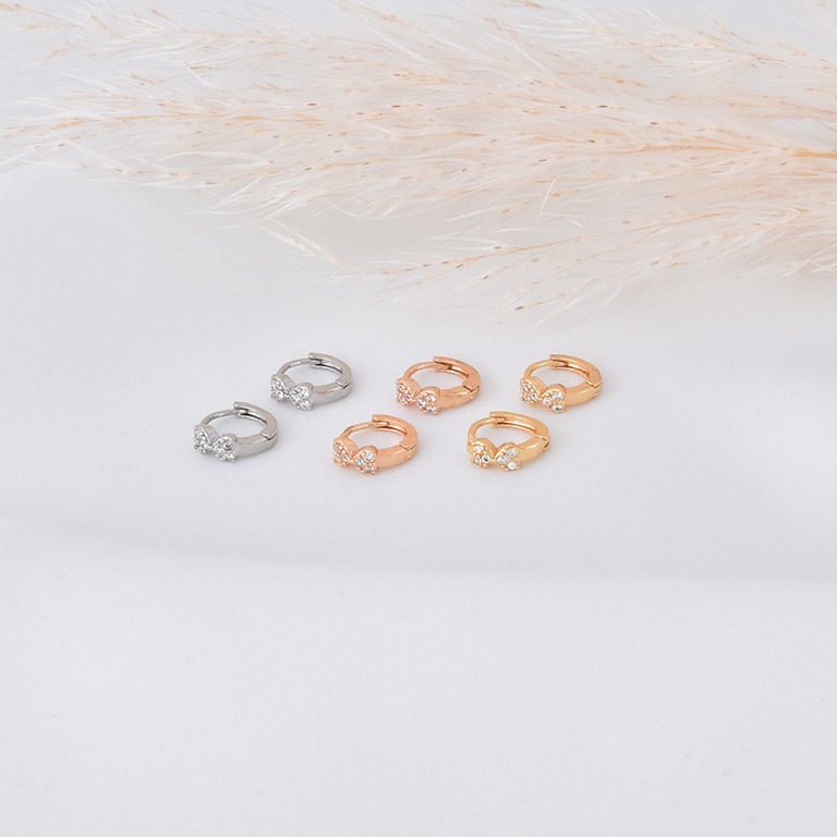 Aretes huggies 6002 (3 pares) dorado