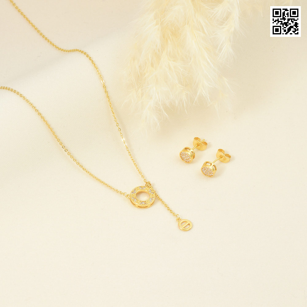 Juego de aretes 7016 dorado