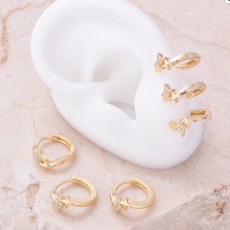 Aretes huggies 3025 (3 pares) dorado