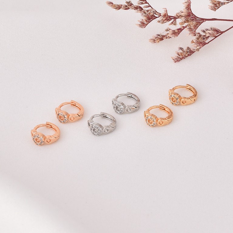Aretes huggies 6016 (3 pares) dorado