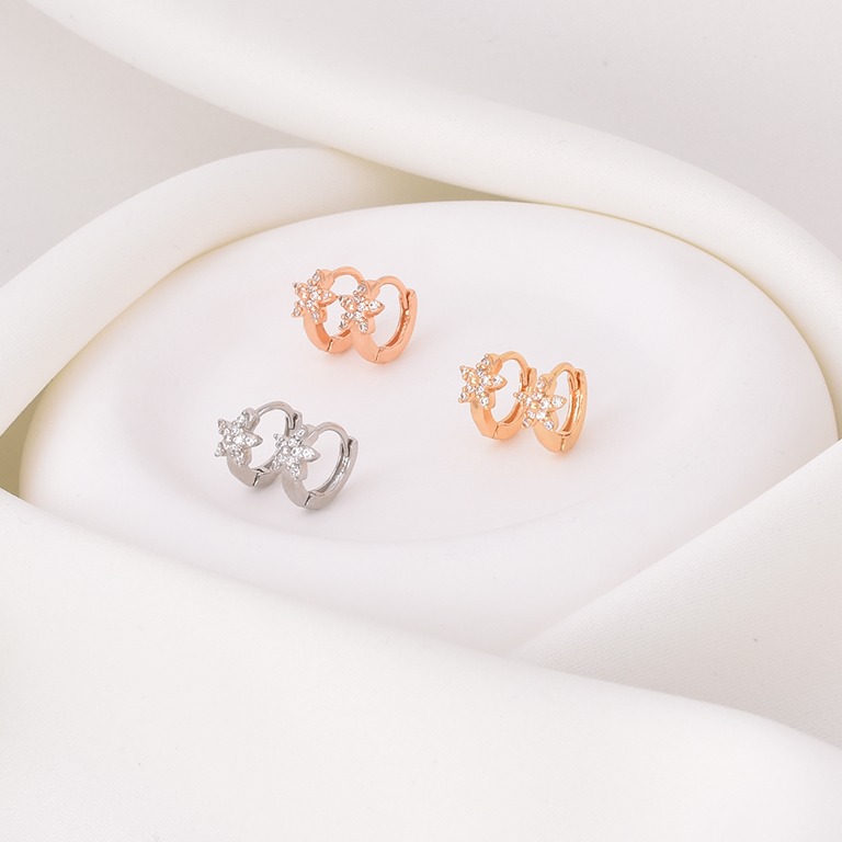 Aretes huggies 6012 (3 pares) dorado