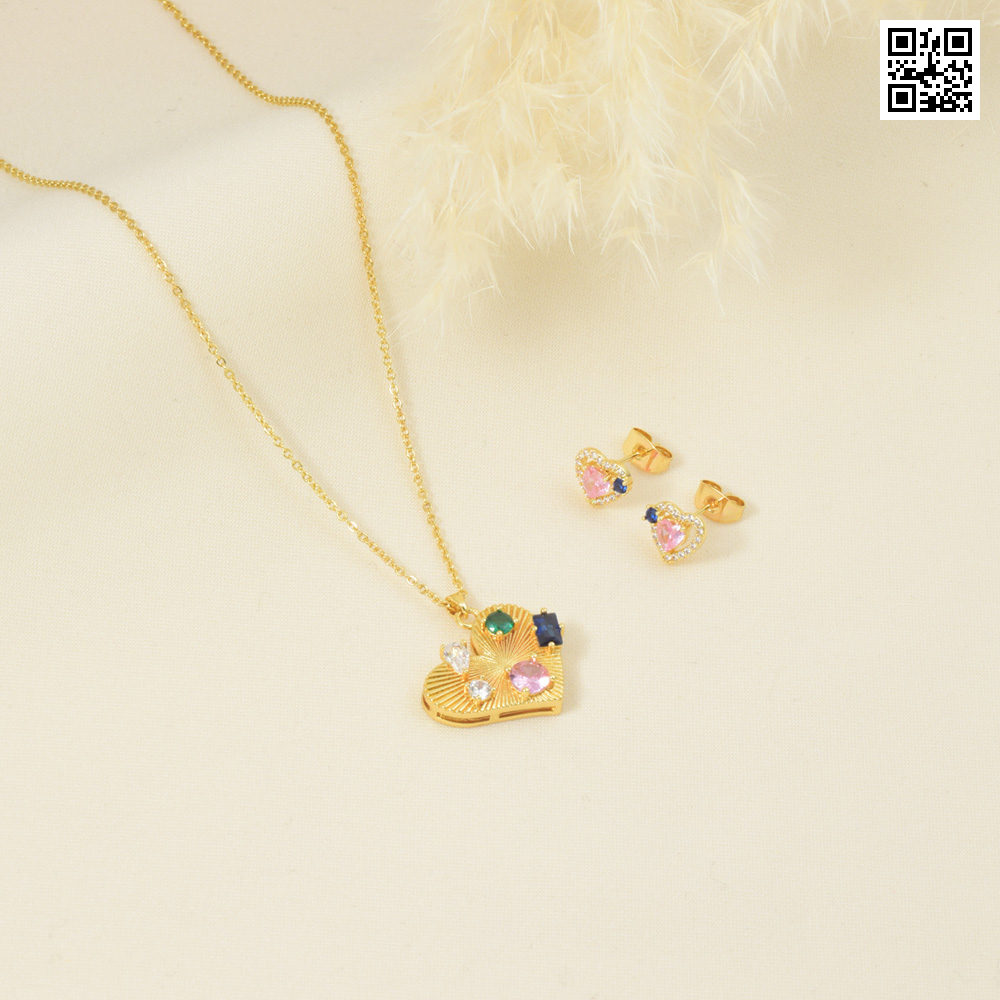 Juego de aretes 7019 dorado