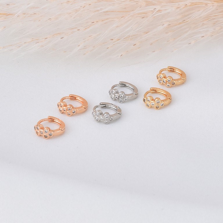 Aretes huggies 6038 (3 pares) dorado