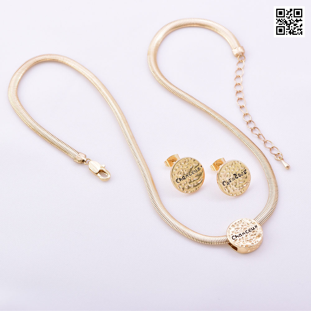 Juego de aretes 7058 dorado