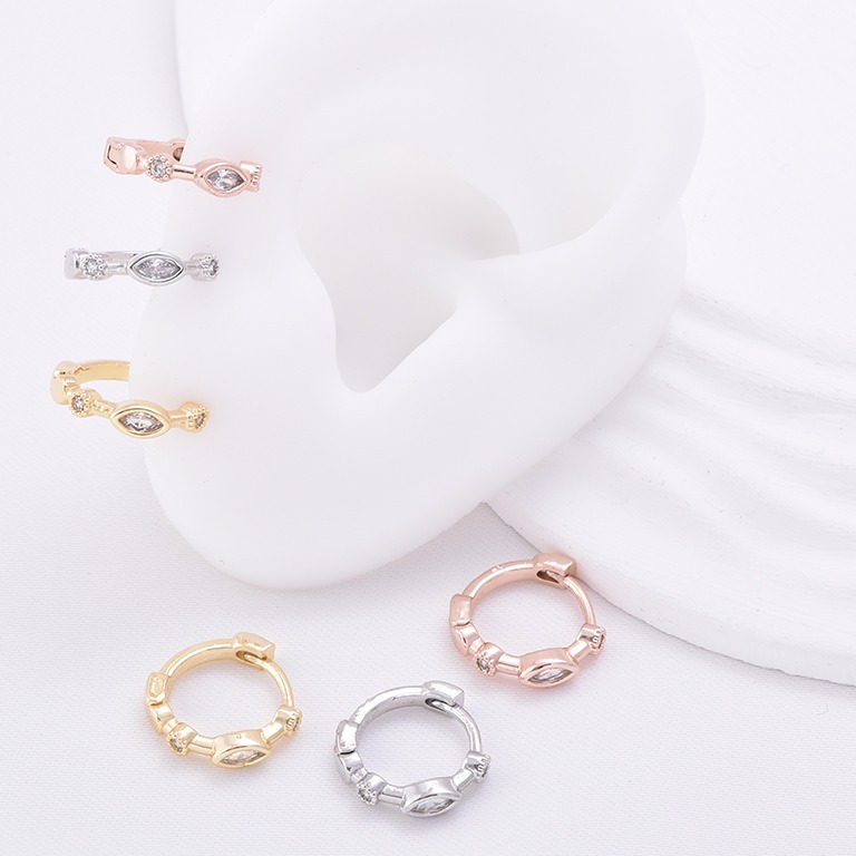 Aretes huggies 3156 (3 pares) dorado