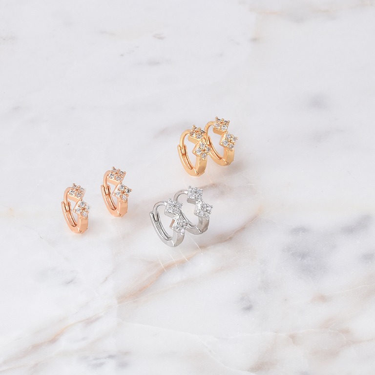 Aretes huggies 6020 (3 pares) dorado