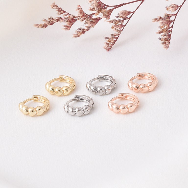 Aretes huggies 7012 (3 pares) dorado
