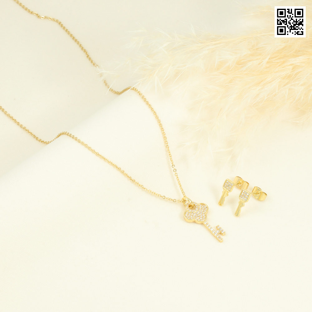 Juego de aretes 7015 dorado