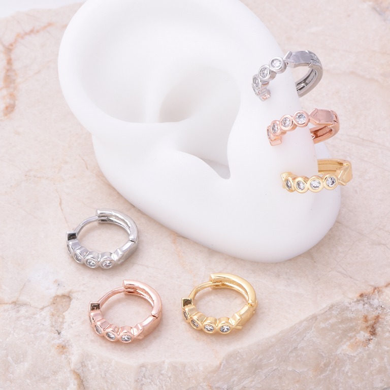 Aretes huggies 3031 (3 pares)