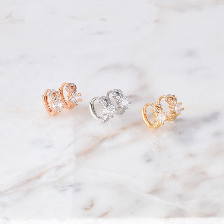 Aretes huggies 6004 (3 pares) dorado
